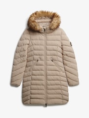 Superdry Grey Fuji Faux Hooded Mid Length Jacket - Image 5 of 6