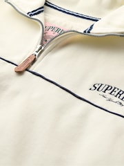 Superdry Cream Country Club Tape Henley Jumper - Image 6 of 6