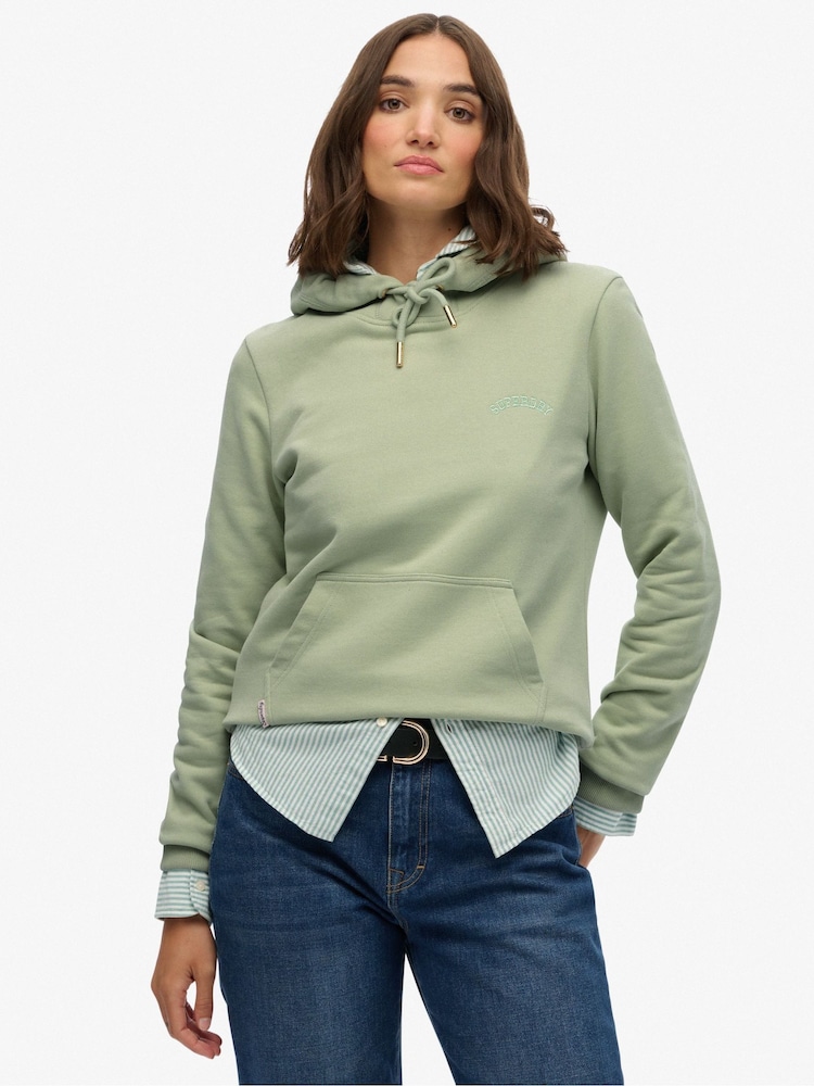Superdry Green Essential Logo Emb Hoodie - Image 1 of 5 Superdry Green Essential Logo Emb Hoodie - Image 1 of 5