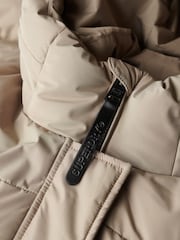 Superdry Natural Hooded Sports Puffer Mid Length Jacket - Image 2 of 3