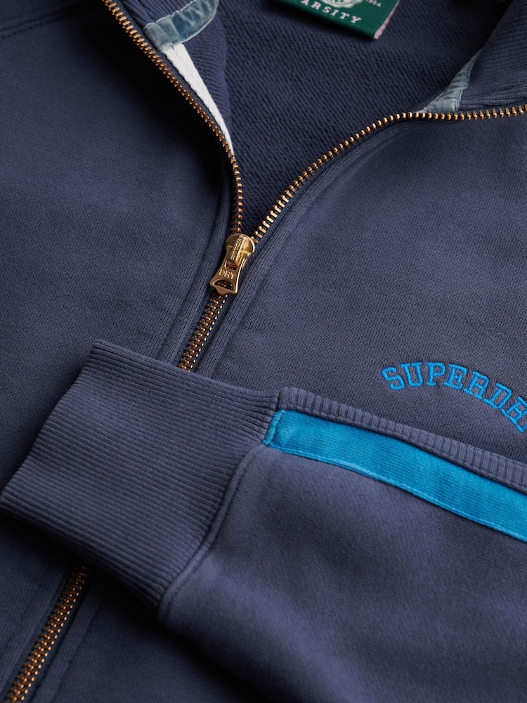 Superdry Blue Essential Logo Jacket - Image 6 of 6 Superdry Blue Essential Logo Jacket - Image 6 of 6