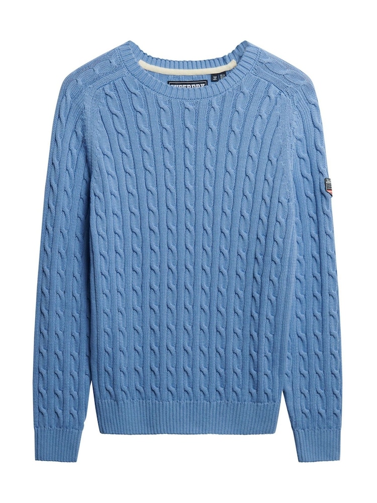 Superdry Blue Slouchy Cable Knit Jumper - Image 5 of 5