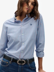 Superdry Blue Slim Oxford Long Sleeve Shirt - Image 2 of 6
