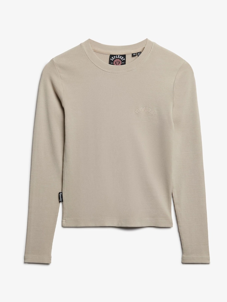 Nua - Superdry Athletic Essentials Logo Garment Dyed Ribbed Top - Imagem 5 de 5