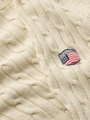 Superdry White Slouchy Cable Knit Jumper - Image 6 of 6