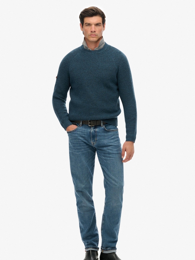 Azul - Superdry Raglan Chunky da Jumper - Imagem 2 de 5