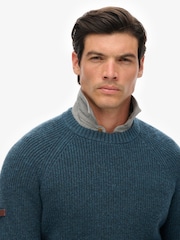Azul - Superdry Raglan Chunky da Jumper - Imagem 3 de 5