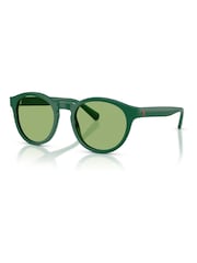 Ralph Lauren Green Ph4192 Round Sunglasses - Image 1 of 5