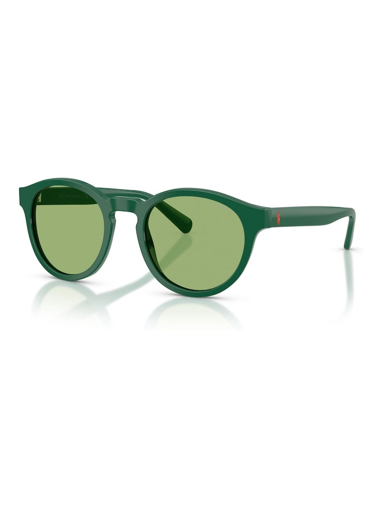 Ralph Lauren Green Ph4192 Round Sunglasses - Image 1 of 5