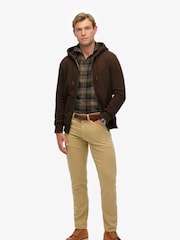 Superdry Brown Essential Logo Slim Fit Zip Hoodie - Image 2 of 7