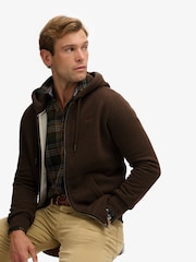 Superdry Brown Essential Logo Slim Fit Zip Hoodie - Image 4 of 7