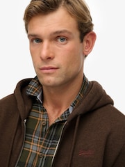 Superdry Brown Essential Logo Slim Fit Zip Hoodie - Image 5 of 7