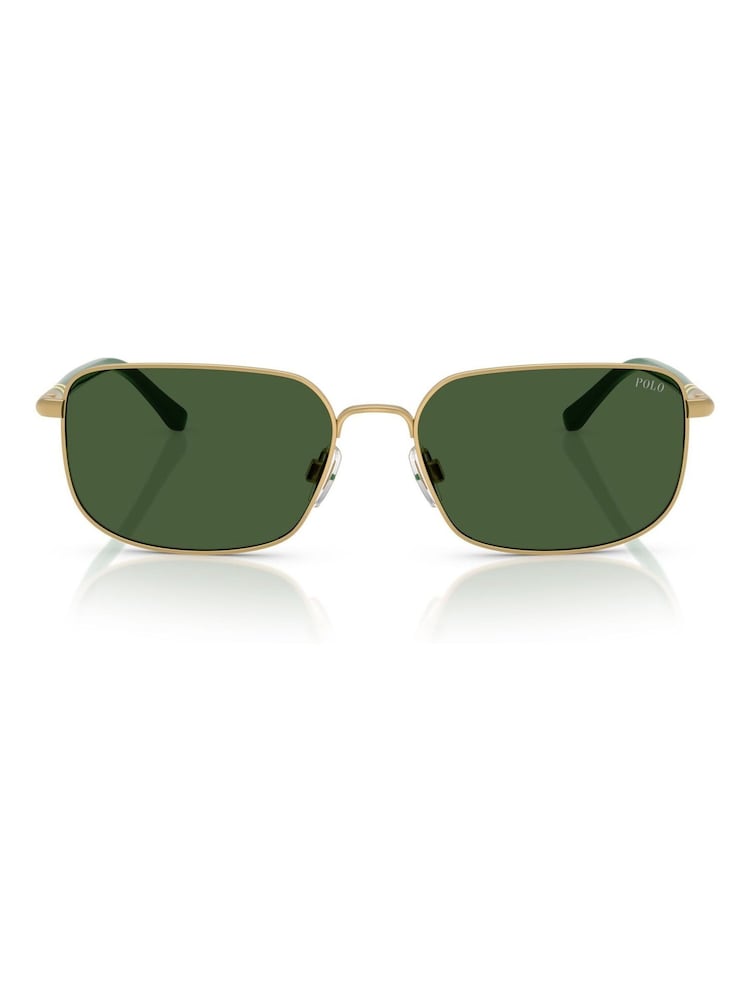 Ralph Lauren Gold Polo Rectangle Sunglasses - Image 1 of 5