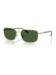 Ralph Lauren Gold Polo Rectangle Sunglasses - Image 2 of 5