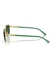 Ralph Lauren Gold Polo Rectangle Sunglasses - Image 3 of 5