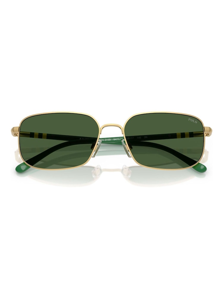 Ralph Lauren Gold Polo Rectangle Sunglasses - Image 5 of 5