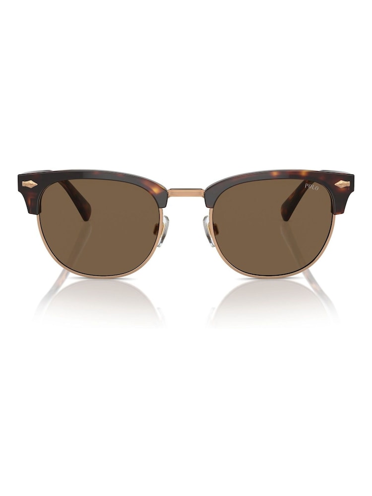 Polo Ralph Lauren Round Brown Sunglasses - Bild 1 von 5