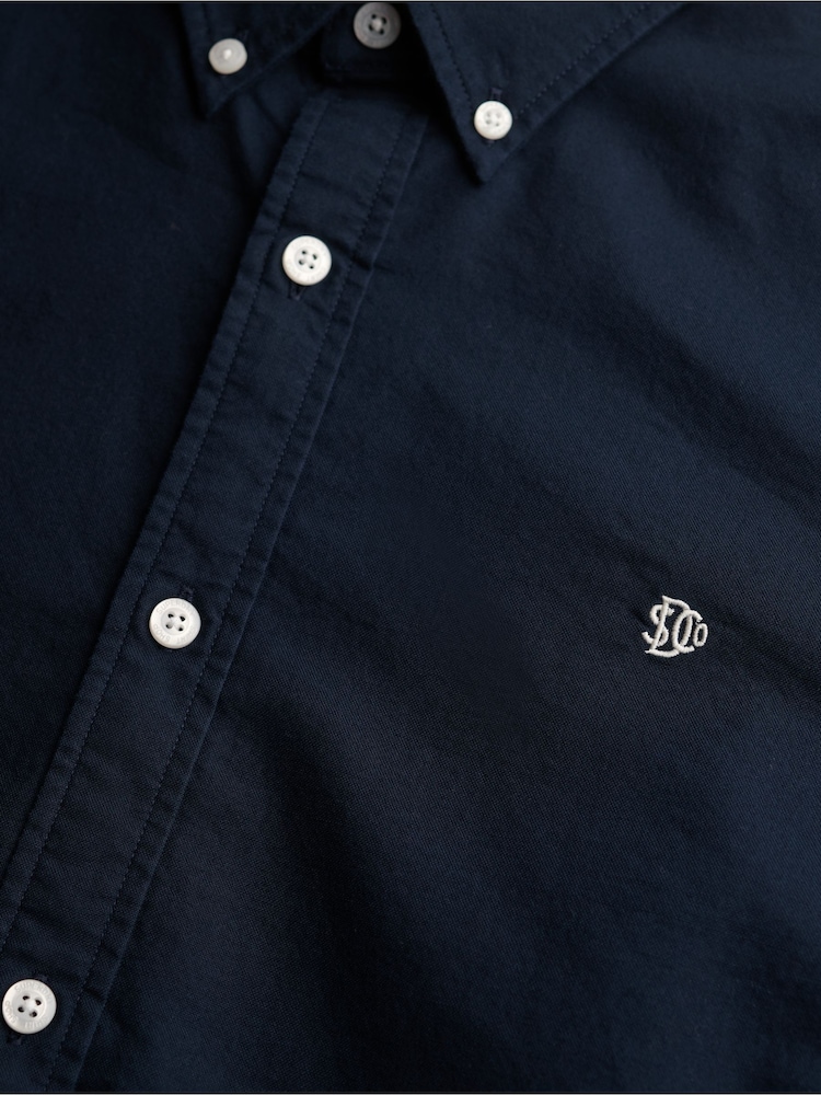 Superdry Eclipse Navy Classic Oxford 100% Cotton Shirt - Image 6 of 6