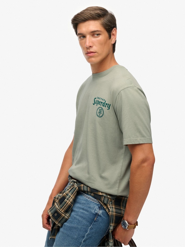 Superdry Grey Tokyo Narrative Loose T-Shirt - Image 2 of 7 Superdry Grey Tokyo Narrative Loose T-Shirt - Image 2 of 7