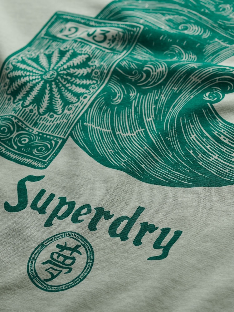 Superdry Grey Tokyo Narrative Loose T-Shirt - Image 7 of 7 Superdry Grey Tokyo Narrative Loose T-Shirt - Image 7 of 7