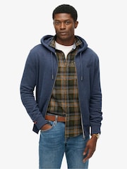 Superdry CHAMBRAY BLUE Essential Logo Slim Fit Zip Hoodie - Image 1 of 6