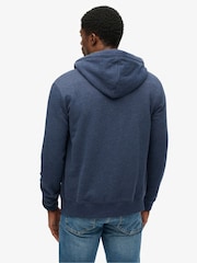 Superdry CHAMBRAY BLUE Essential Logo Slim Fit Zip Hoodie - Image 2 of 6