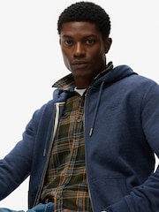 Superdry CHAMBRAY BLUE Essential Logo Slim Fit Zip Hoodie - Image 4 of 6