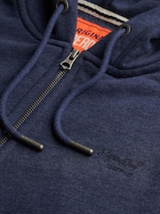 Superdry CHAMBRAY BLUE Essential Logo Slim Fit Zip Hoodie - Image 6 of 6