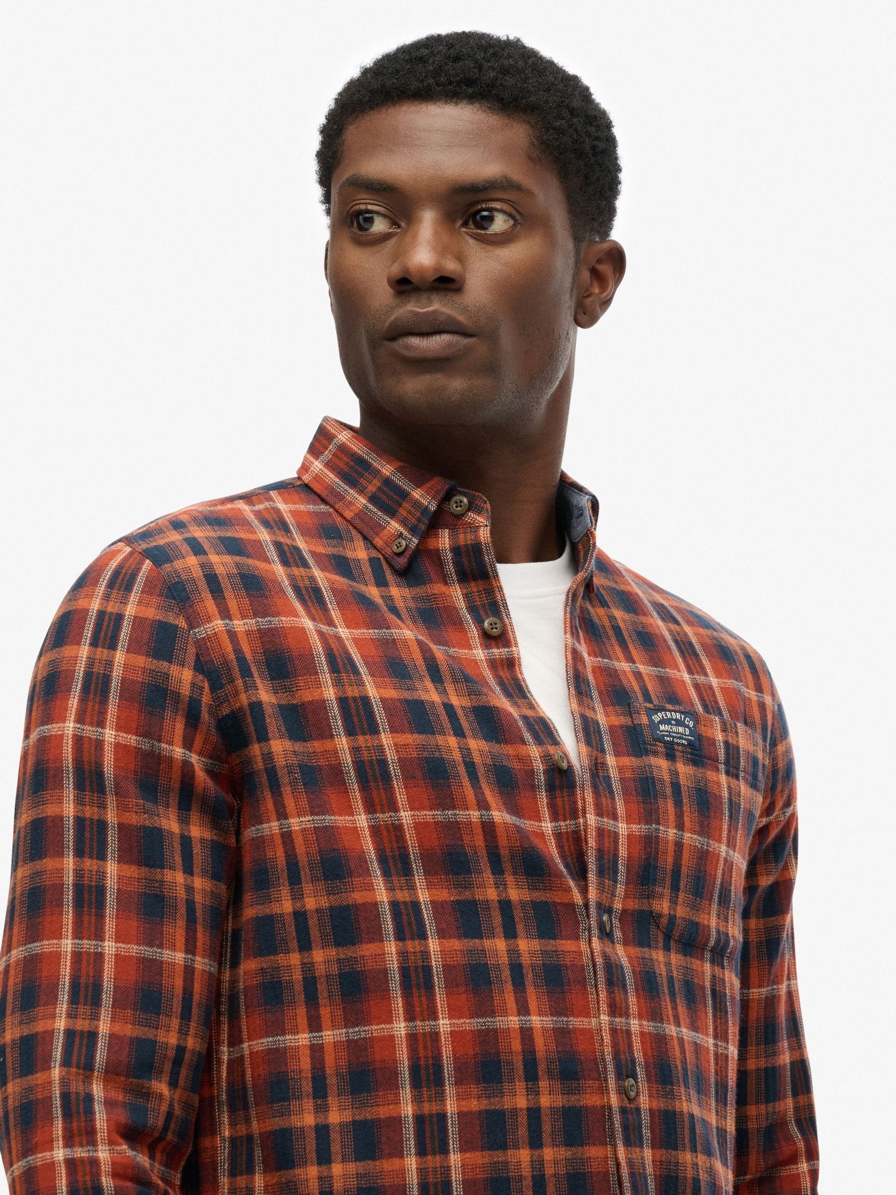 Buy Superdry Orange Long Sleeve Cotton Lumberjack Shirt from Next