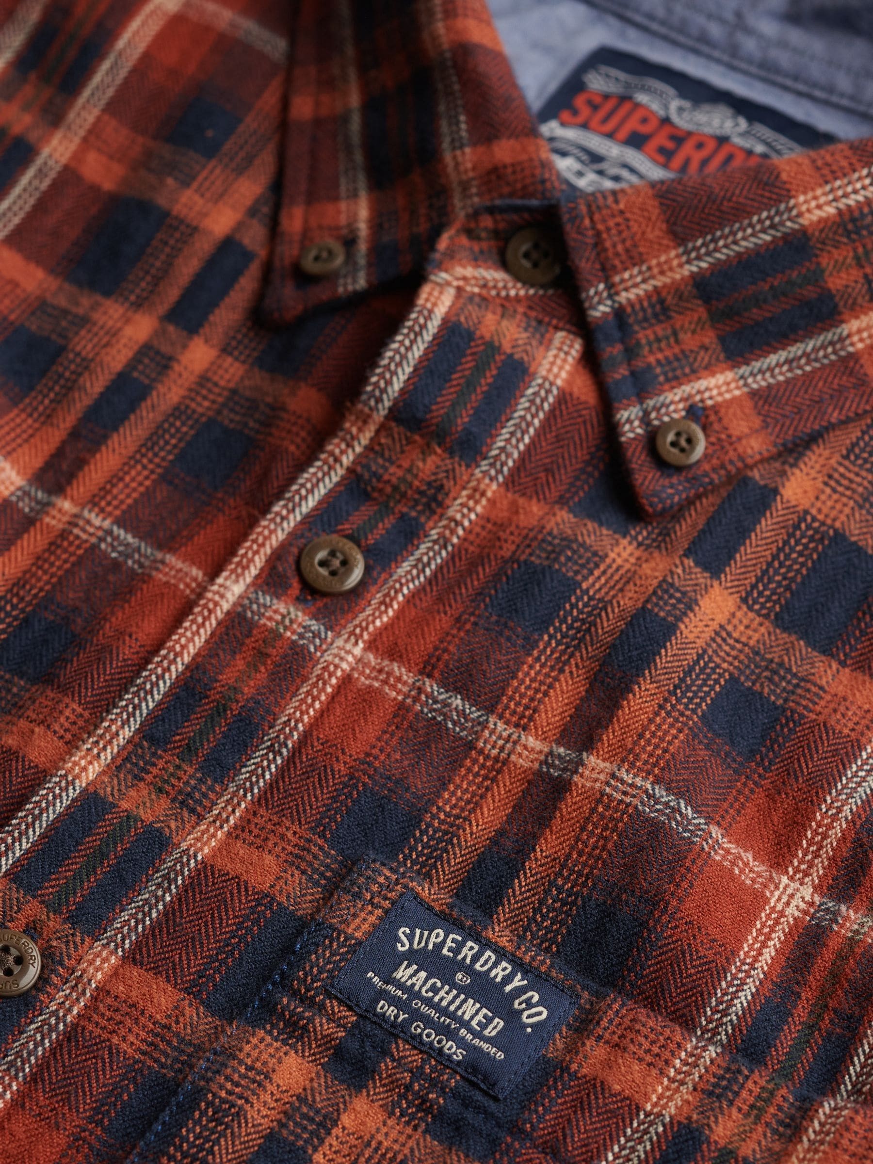 Buy Superdry Orange Long Sleeve Cotton Lumberjack Shirt from Next
