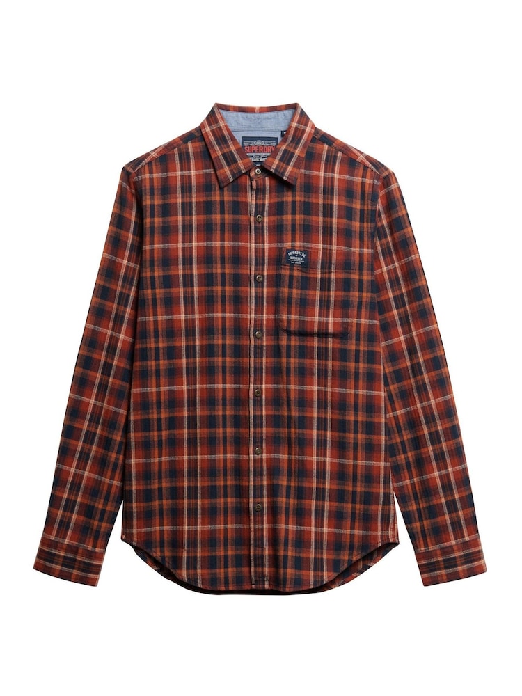 Superdry Orange Long Sleeve Cotton Lumberjack Shirt - Image 7 of 7 Superdry Orange Long Sleeve Cotton Lumberjack Shirt - Image 7 of 7