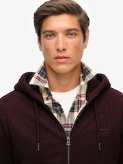 Superdry Red Essential Logo Slim Fit Zip Hoodie - Image 4 of 6