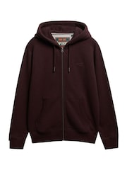 Superdry Red Essential Logo Slim Fit Zip Hoodie - Image 5 of 6