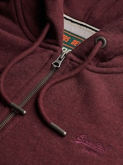 Superdry Red Essential Logo Slim Fit Zip Hoodie - Image 6 of 6