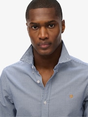 Superdry Ocean Navy Gingham Classic Oxford 100% Cotton Shirt - Image 3 of 5