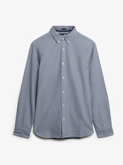 Superdry Ocean Navy Gingham Classic Oxford 100% Cotton Shirt - Image 4 of 5
