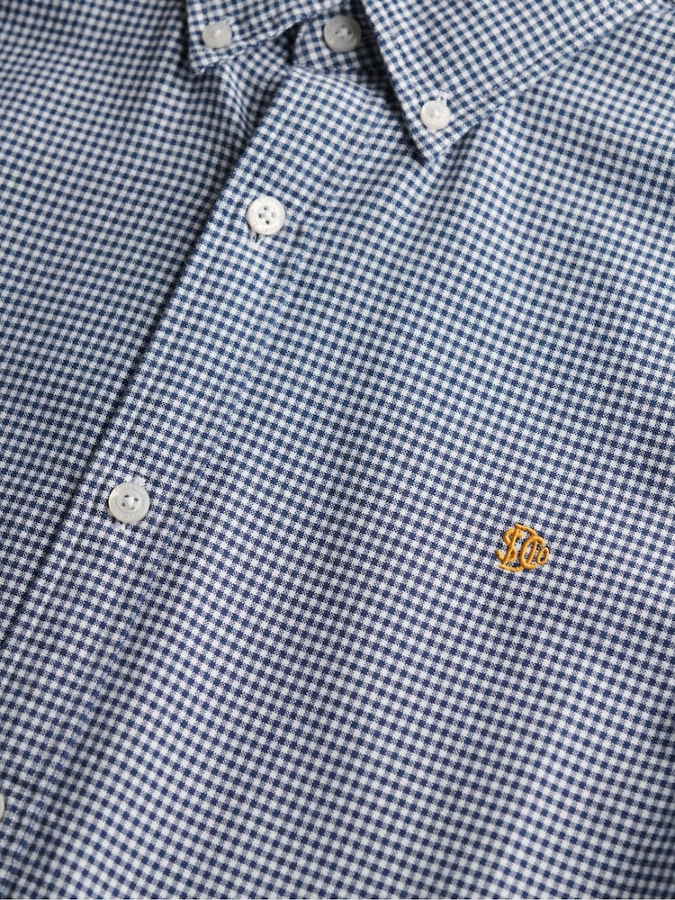 Superdry Ocean Navy Gingham Classic Oxford 100% Cotton Shirt - Image 5 of 5
