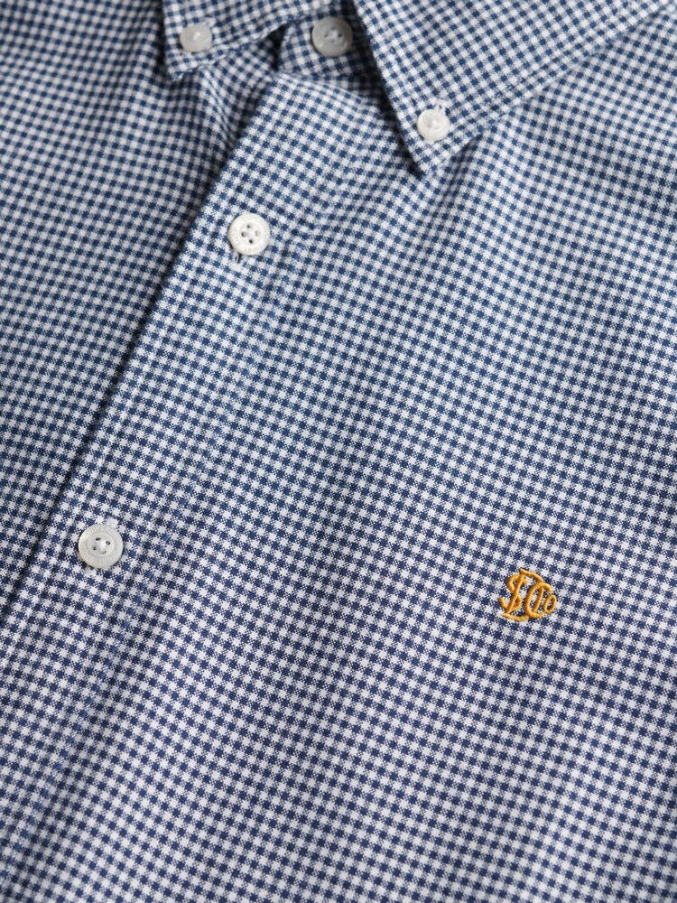 Ocean Navy Gingham - Superdry Classic Oxford 100% Cotton Shirt - Imagen 6 de 6
