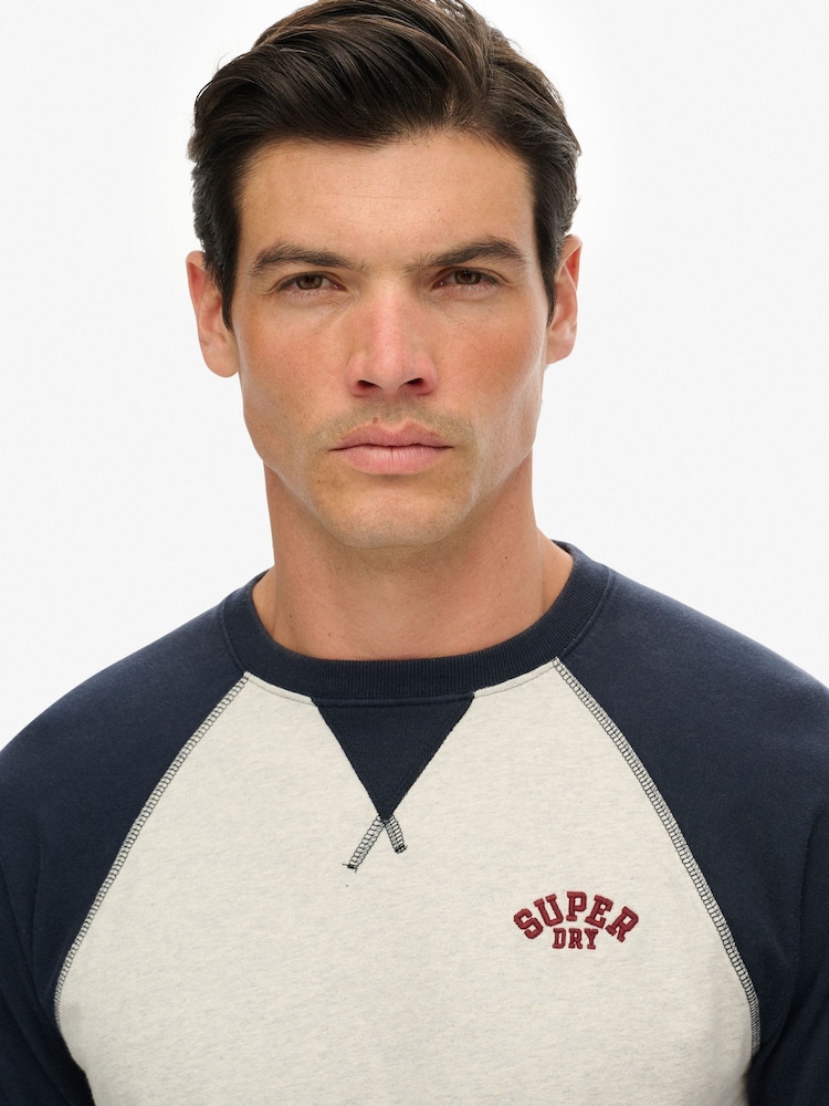 Superdry Grey Vintage Athletic Baseball Top - Image 4 of 4 Superdry Grey Vintage Athletic Baseball Top - Image 4 of 4