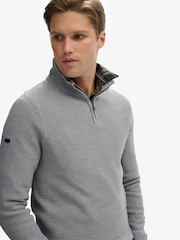 Superdry Grey Cotton Texture Half-Zip Jumper - Image 3 of 5