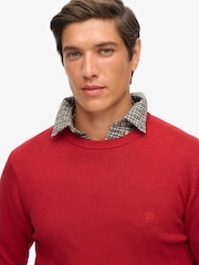 Superdry Red Essentials Cotton Jumper - Image 4 of 5