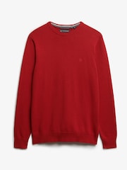 Superdry Red Essentials Cotton Jumper - Image 5 of 5