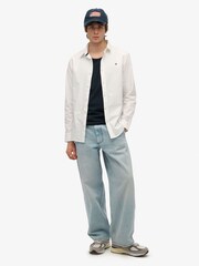 Superdry White Classic Oxford 100% Cotton Shirt - Image 2 of 4
