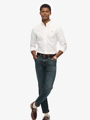 Blanco - Superdry Classic Oxford 100% Cotton Shirt - Imagen 5 de 7