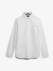 Blanco - Superdry Classic Oxford 100% Cotton Shirt - Imagen 6 de 7
