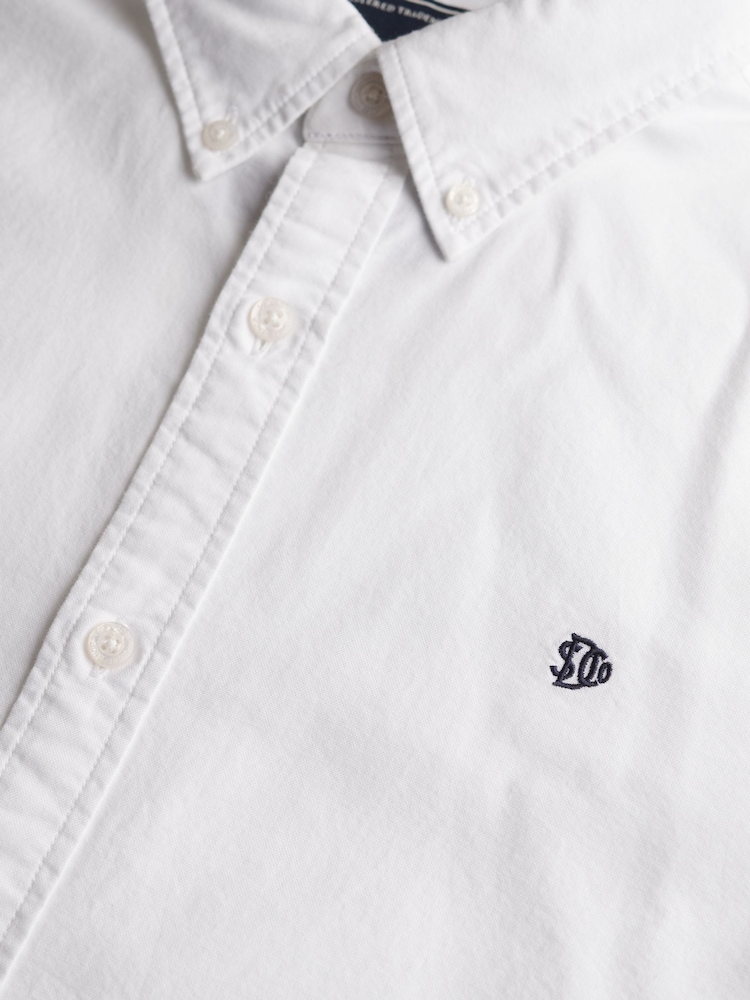 Blanco - Superdry Classic Oxford 100% Cotton Shirt - Imagen 7 de 7