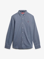 Superdry Ocean Navy Chambray Classic Oxford 100% Cotton Shirt - Image 4 of 5