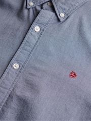 Superdry Ocean Navy Chambray Classic Oxford 100% Cotton Shirt - Image 5 of 5
