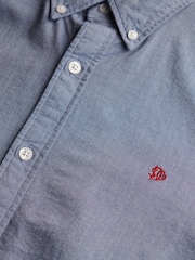 Superdry Ocean Navy Chambray Classic Oxford 100% Cotton Shirt - Image 6 of 6