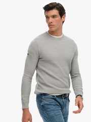 Superdry Grey Light Weight Cotton Texture Jumper - Image 2 of 4